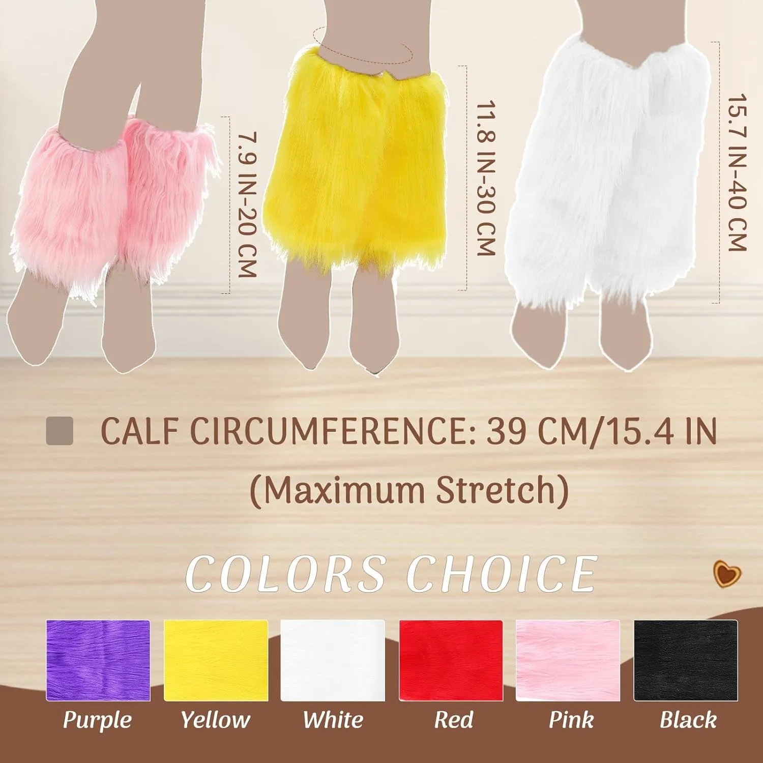 Fuzzy Leg Warmer Winter Fluffy Leg Warmers Boot Covers Mardi Gras Y2k Cosplay New Year Rave Outfit for Women