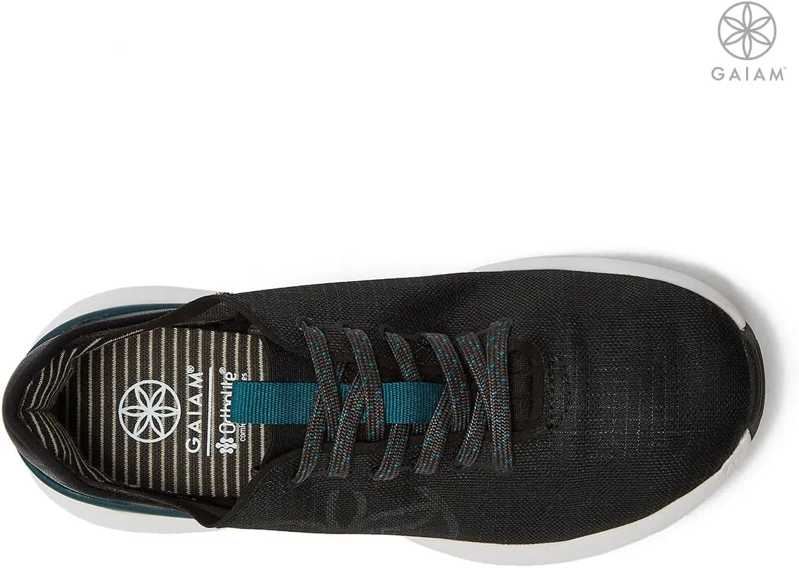 Gaiam Yoga Womens Walking Shoes with Lightweight Breathable Mesh - Casual Comfortable Athletic Tennis Walking Sneakers for Women with Memory Foam - Sizes 6 to 11 - Black, Grey & Tan