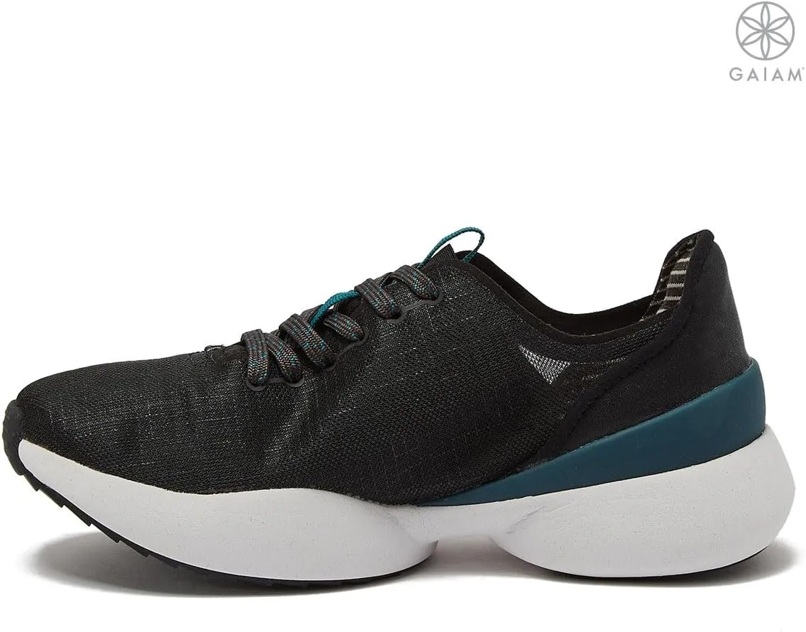 Gaiam Yoga Womens Walking Shoes with Lightweight Breathable Mesh - Casual Comfortable Athletic Tennis Walking Sneakers for Women with Memory Foam - Sizes 6 to 11 - Black, Grey & Tan