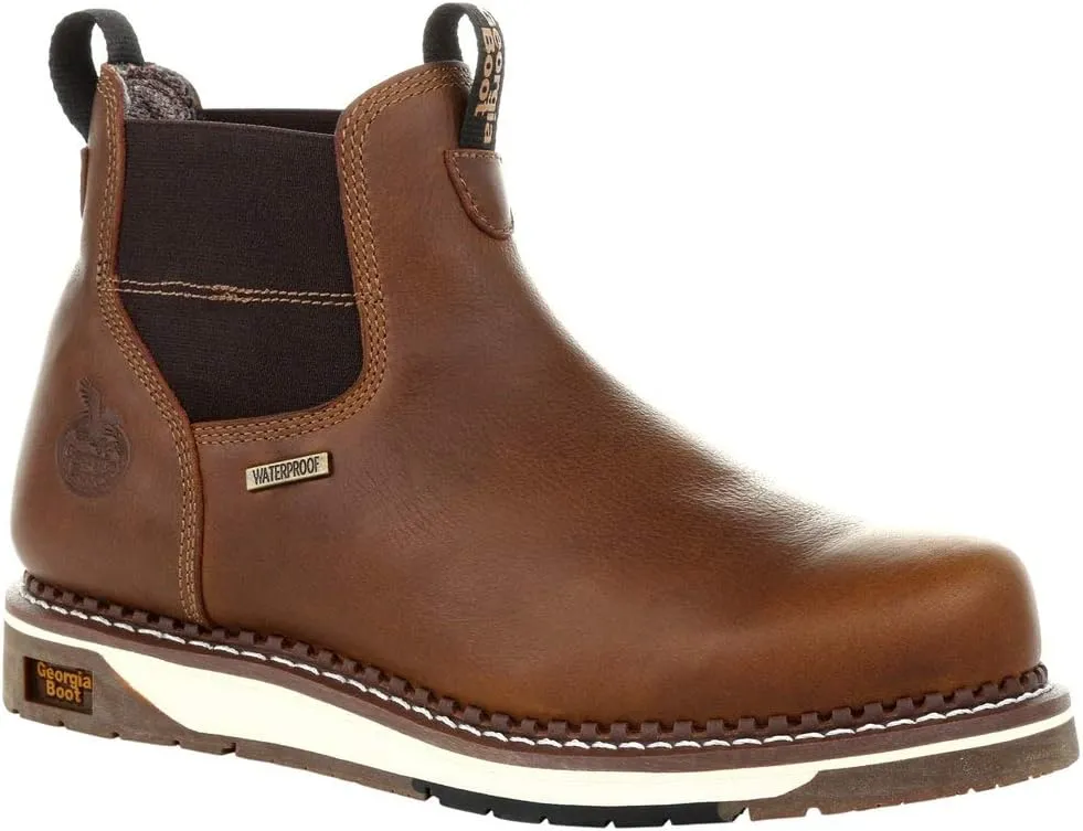 GEORGIA BOOT AMP LT Wedge Waterproof Chelsea Work Boot