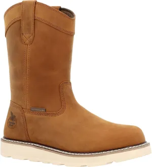 Georgia Boot Core 37 10" Waterproof Pull On Wedge Boot, Brown, Size 10(M)