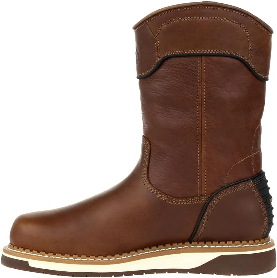 Georgia Boot Men's Brown Amp Lt Wedge Waterproof Pull on Industrial Boot