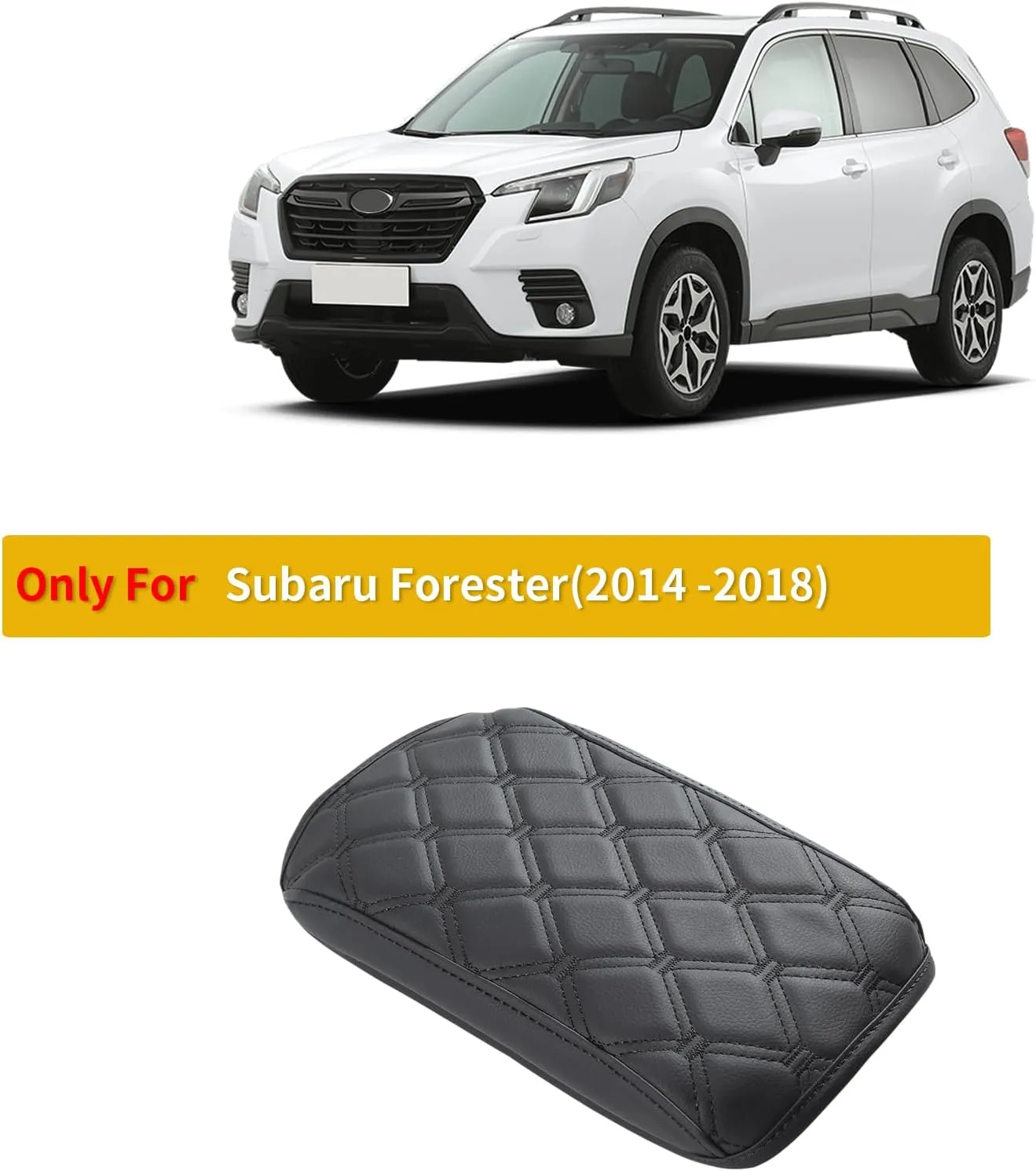GIANT PANDA Custom Car Center Console Armrest Cover Fit 2014 2015 2016 2017 2018 Subaru Forester,Waterproof Faux Leather Middle Console Cover Protector - Full Protection - Black
