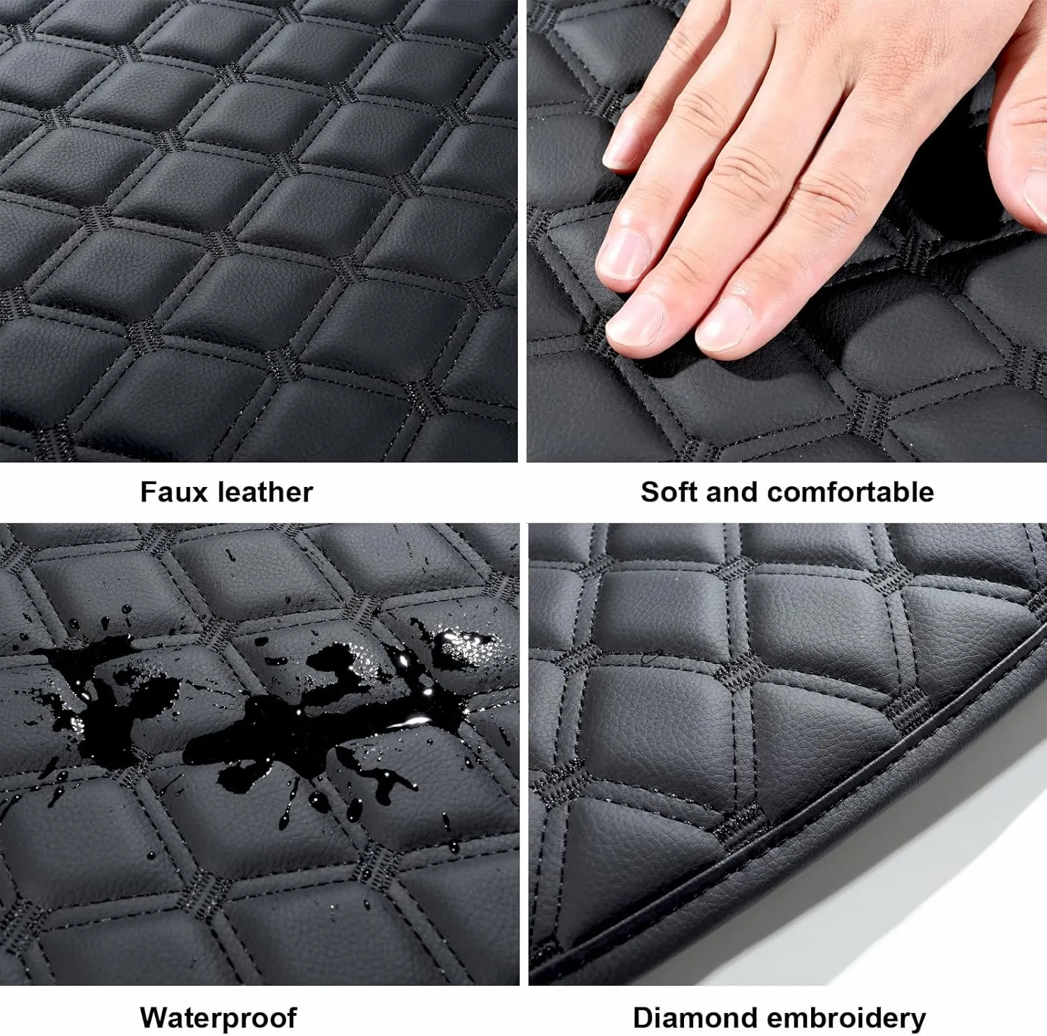 GIANT PANDA Custom Fit Car Center Console Armrest Cover for Toyota RAV4 2019 2020 2021 2022 2023 2024 2025,Waterproof Faux Leather Middle Console Cover - Full Protection - Black