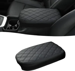 GIANT PANDA Custom Fit Car Center Console Armrest Cover for Toyota RAV4 2019 2020 2021 2022 2023 2024 2025,Waterproof Faux Leather Middle Console Cover - Full Protection - Black