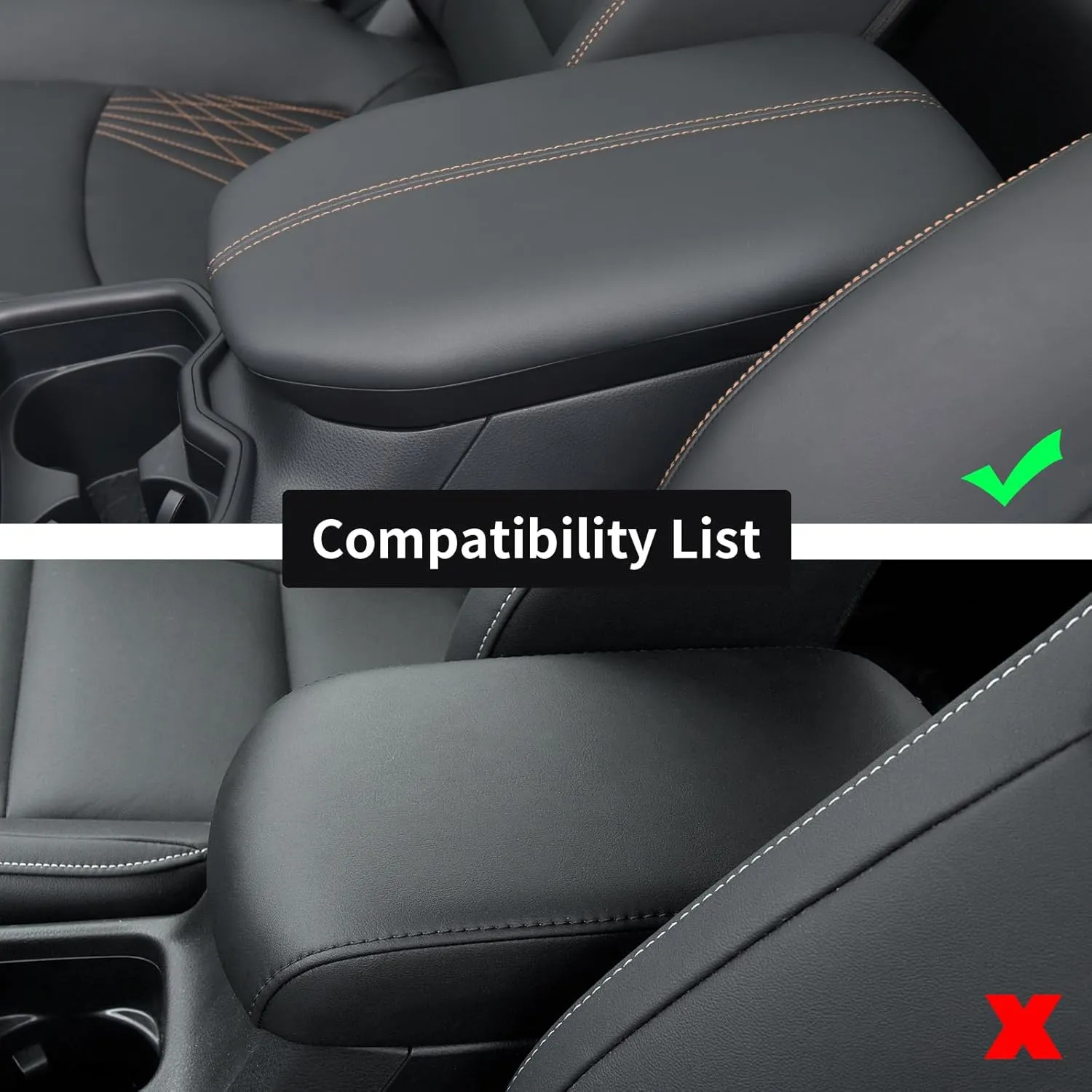 GIANT PANDA Custom Fit Car Center Console Armrest Cover for Toyota RAV4 2019 2020 2021 2022 2023 2024 2025,Waterproof Faux Leather Middle Console Cover - Full Protection - Black