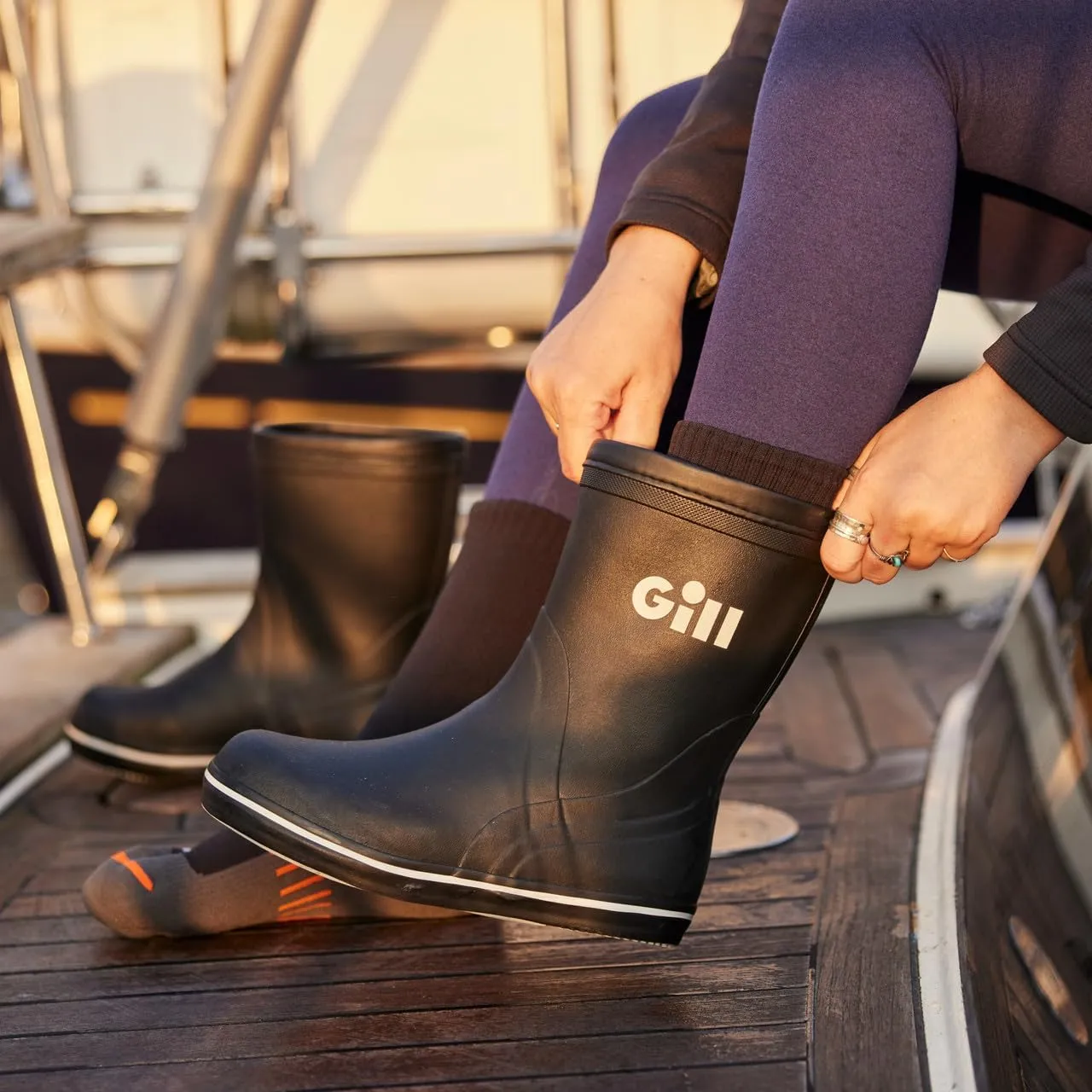 Gill Short Cruising Boot - Non-Slip 100% Rubber - Sailing Boating Yachting
