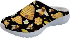 GLENLCWE Blue Sea Turtle Mens Garden Clogs Mesh Soft Comfortable Mules and Clogs Lightweight Slip on Walking Mules Sneakers Beach Sandals Lightweight