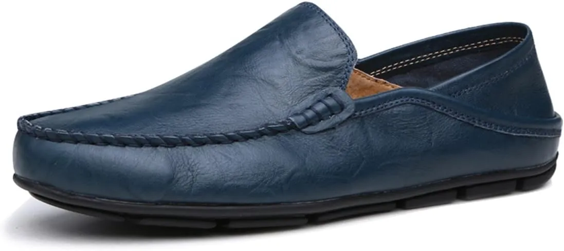 Go Tour Men's Premium Genuine Leather Casual Slip on Loafers Breathable Driving Shoes Fashion Slipper