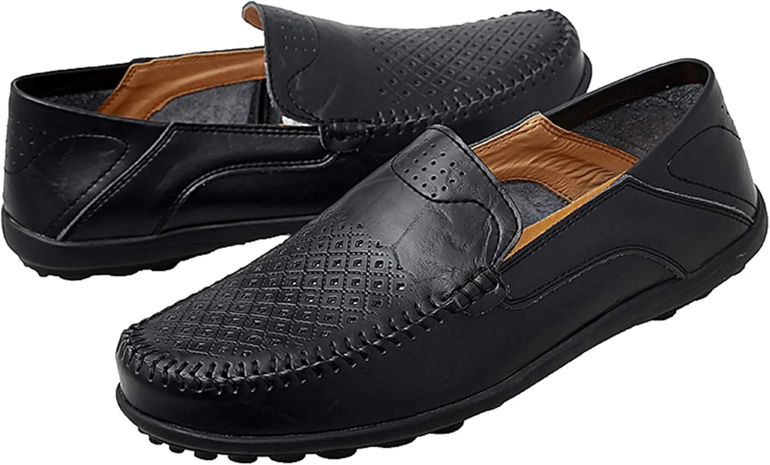 Go Tour Men's Premium Genuine Leather Casual Slip on Loafers Breathable Driving Shoes Fashion Slipper