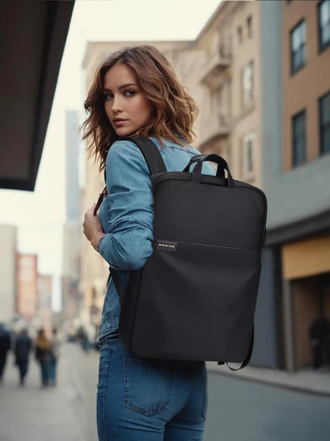 GOLF SUPAGS Travel Laptop Backpack for Women Anti Theft Slim Durable College Bookbag Business Computer Bag Fit 13.3Inch Notebook (Black, 13.3Inch)