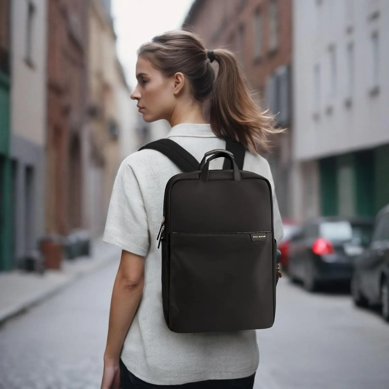 GOLF SUPAGS Travel Laptop Backpack for Women Anti Theft Slim Durable College Bookbag Business Computer Bag Fit 13.3Inch Notebook (Black, 13.3Inch)