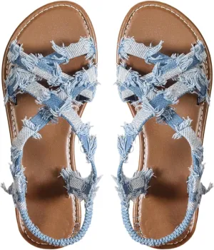 GORGLITTER Women's Leopard Strappy Flat Sandals Y2K Criss Cross Strap Open Toe Slingback Cheetah Slide Sandals
