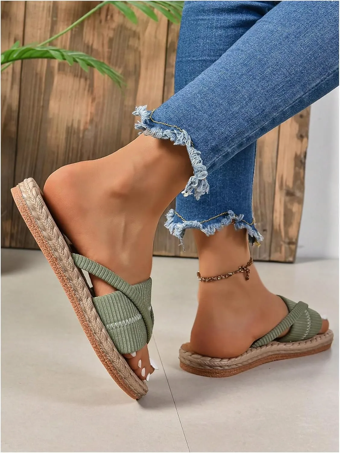 GORGLITTER Women's Open Toe Thong Dressy Sandals Summer Beach Flip Flops Trendy 2025 Slide Sandals