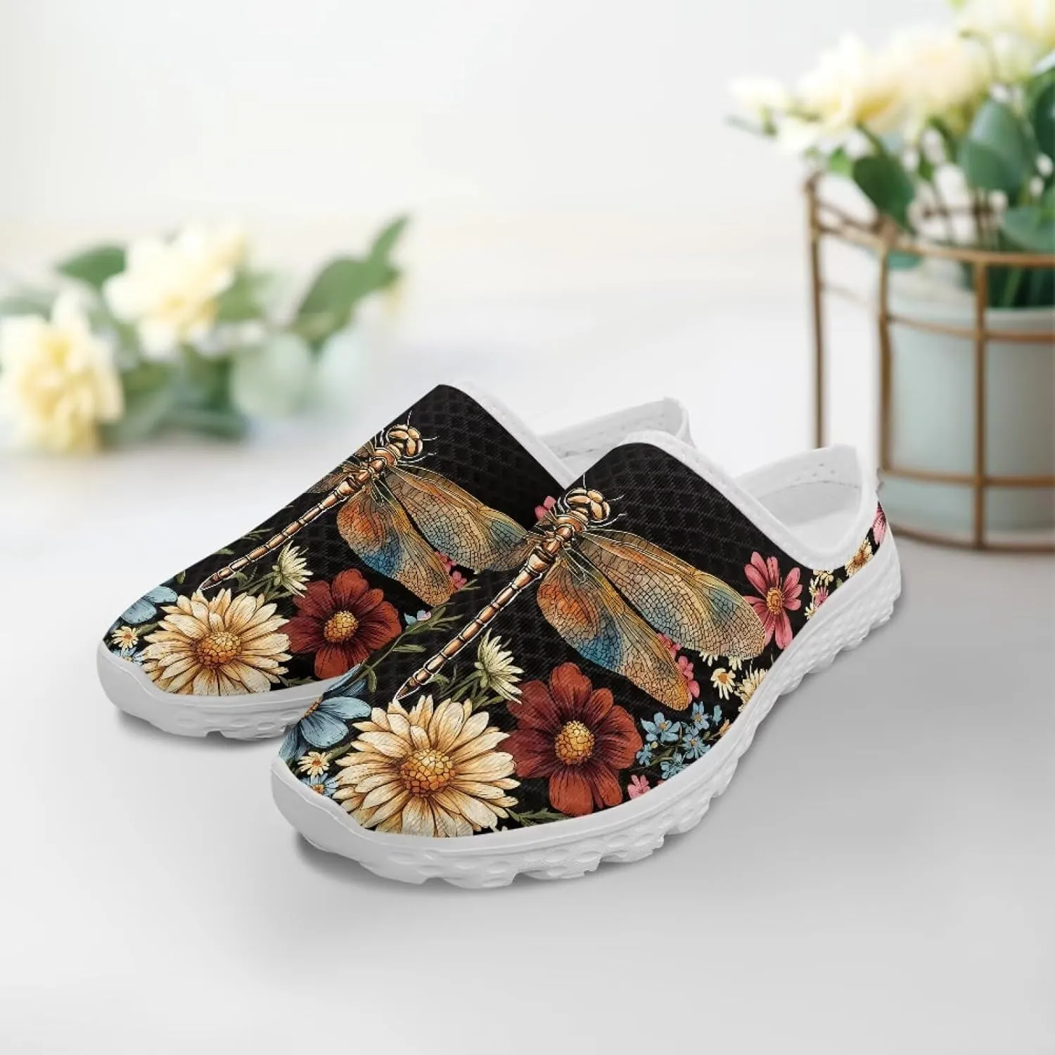 GOSTONG Mules for Women Lightweight Slip on Mule Backless Sneakers Breathable Mesh Walking Shoes for Garden Outdoors Size 6-13.5