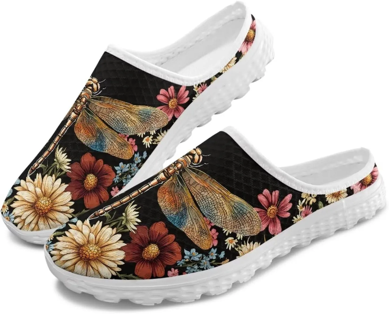 GOSTONG Mules for Women Lightweight Slip on Mule Backless Sneakers Breathable Mesh Walking Shoes for Garden Outdoors Size 6-13.5