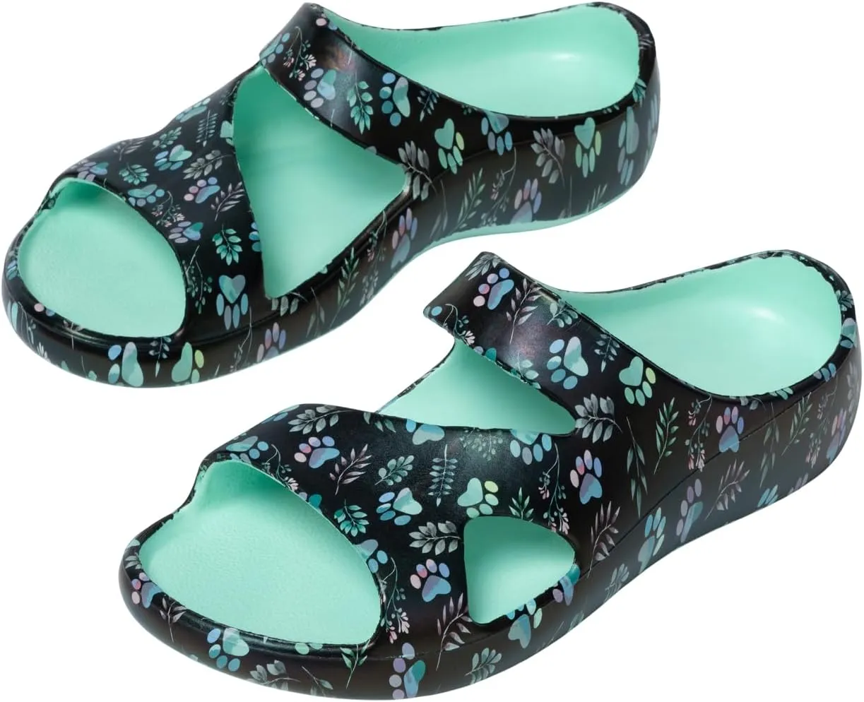GreaterGood Positively Inspired Slide Sandals Ultra Lightweight Cushioned EVA Soles Easy Slip On Durable Quick Dry Beach Sandal