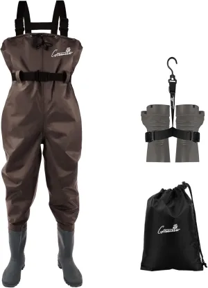 GREENWATER Fishing Chest Waders for Men Women with Boots Waterproof 2ply Nylon PVC Lightweight Bootfoot Waders for Hunting