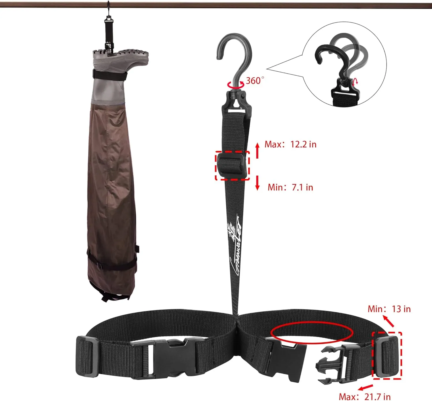 GREENWATER Fishing Chest Waders for Men Women with Boots Waterproof 2ply Nylon PVC Lightweight Bootfoot Waders for Hunting