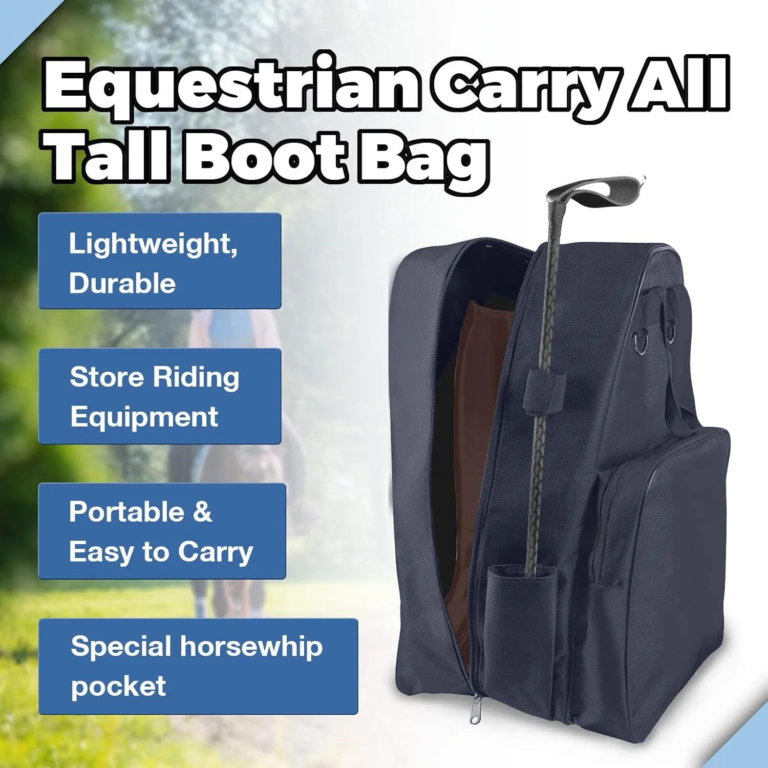 Harrison Howard Equestrian Pack Equipment Multi-Functional Carry Bag for Boots Helmet Horsewhip Horse Riding Pack Equipment
