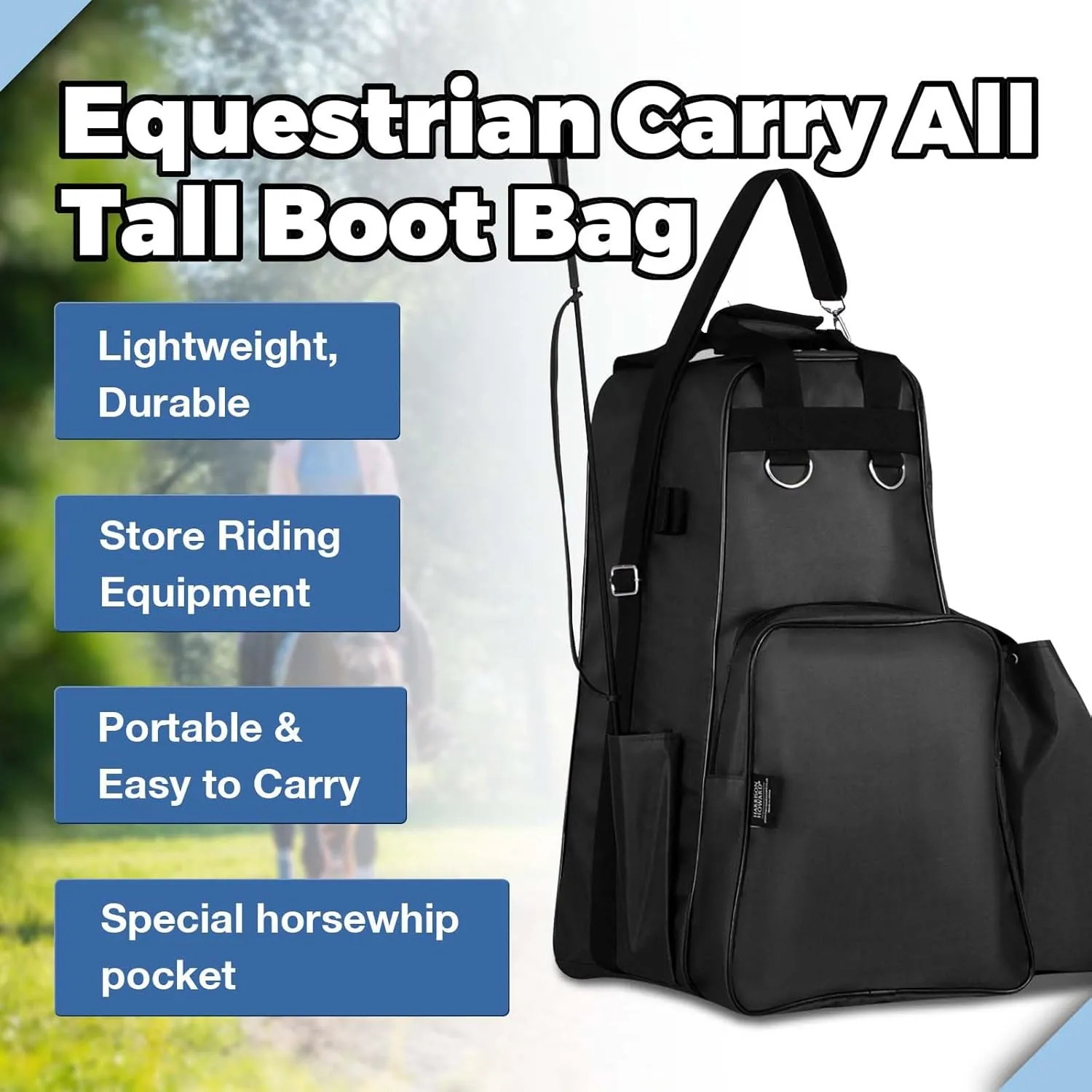 Harrison Howard Equestrian Pack Equipment Multi-Functional Carry Bag for Boots Helmet Horsewhip Horse Riding Pack Equipment