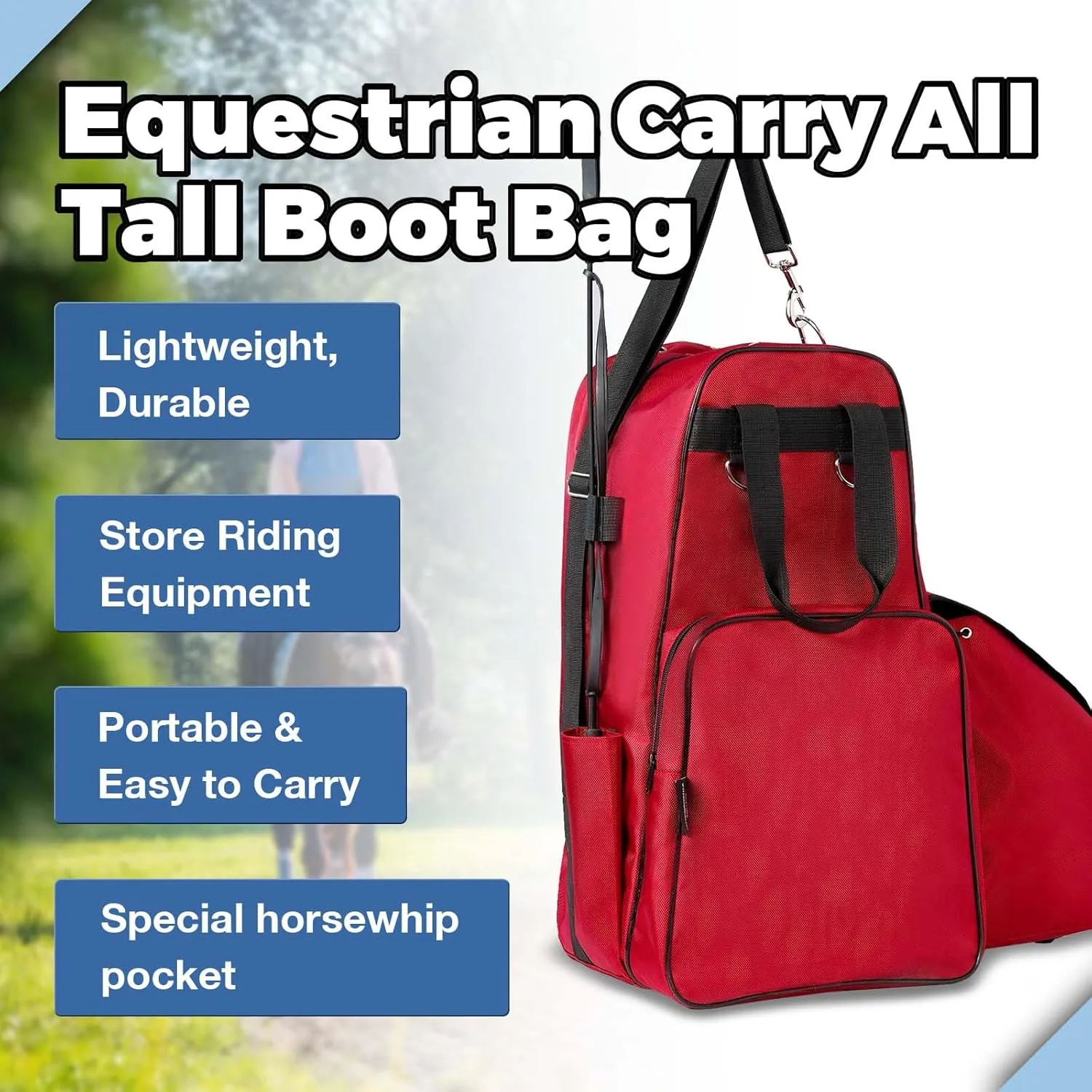Harrison Howard Equestrian Pack Equipment Multi-Functional Carry Bag for Boots Helmet Horsewhip Horse Riding Pack Equipment