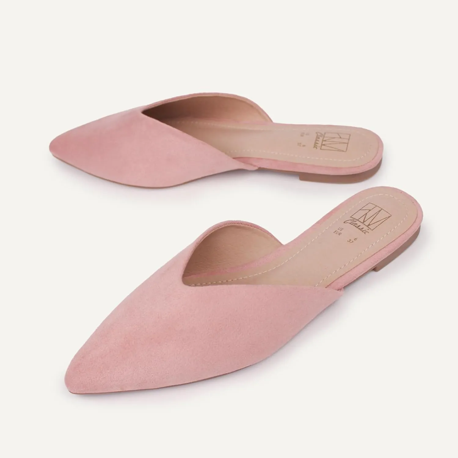 Hawkwell Women's Backless Slip on Slides Loafer Shoes Flats Comfortable Pointed Toe Mules