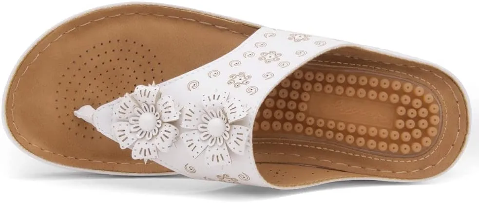 Herstyle H-Nadia Womens Flip Flops Open Toe Slides Cushion Footbed Platform Wedge Summer Sandals