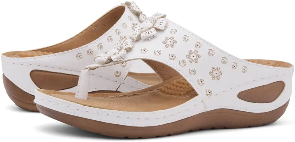 Herstyle H-Nadia Womens Flip Flops Open Toe Slides Cushion Footbed Platform Wedge Summer Sandals