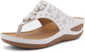 Herstyle H-Nadia Womens Flip Flops Open Toe Slides Cushion Footbed Platform Wedge Summer Sandals