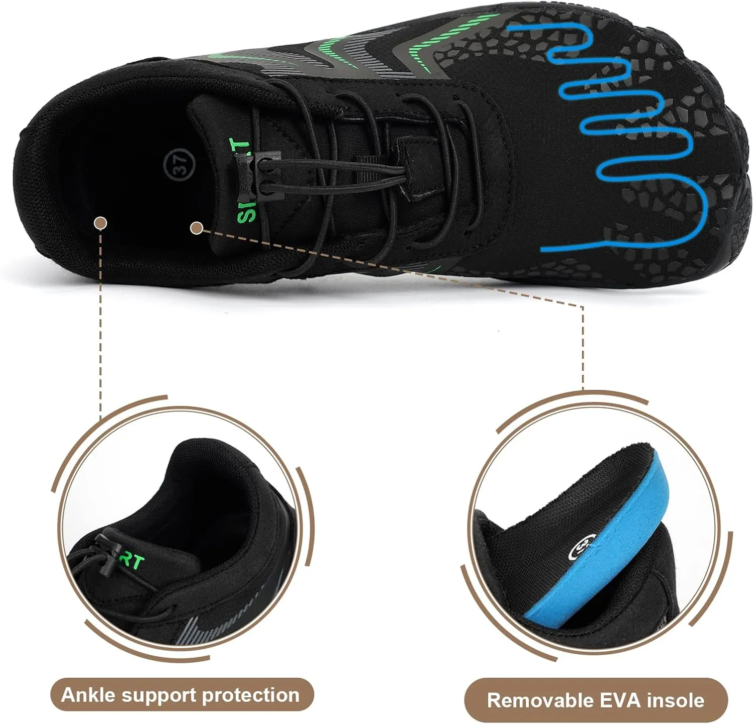 Hike Barefoot Water Shoes Womens Mens Footwear, Pro Hiking Boot Quick Dry Barefoot Beach Walking Women Men Travel Swim Shoes, Wide Toe Box Non-Slip Breathable Zero Drop Shoes