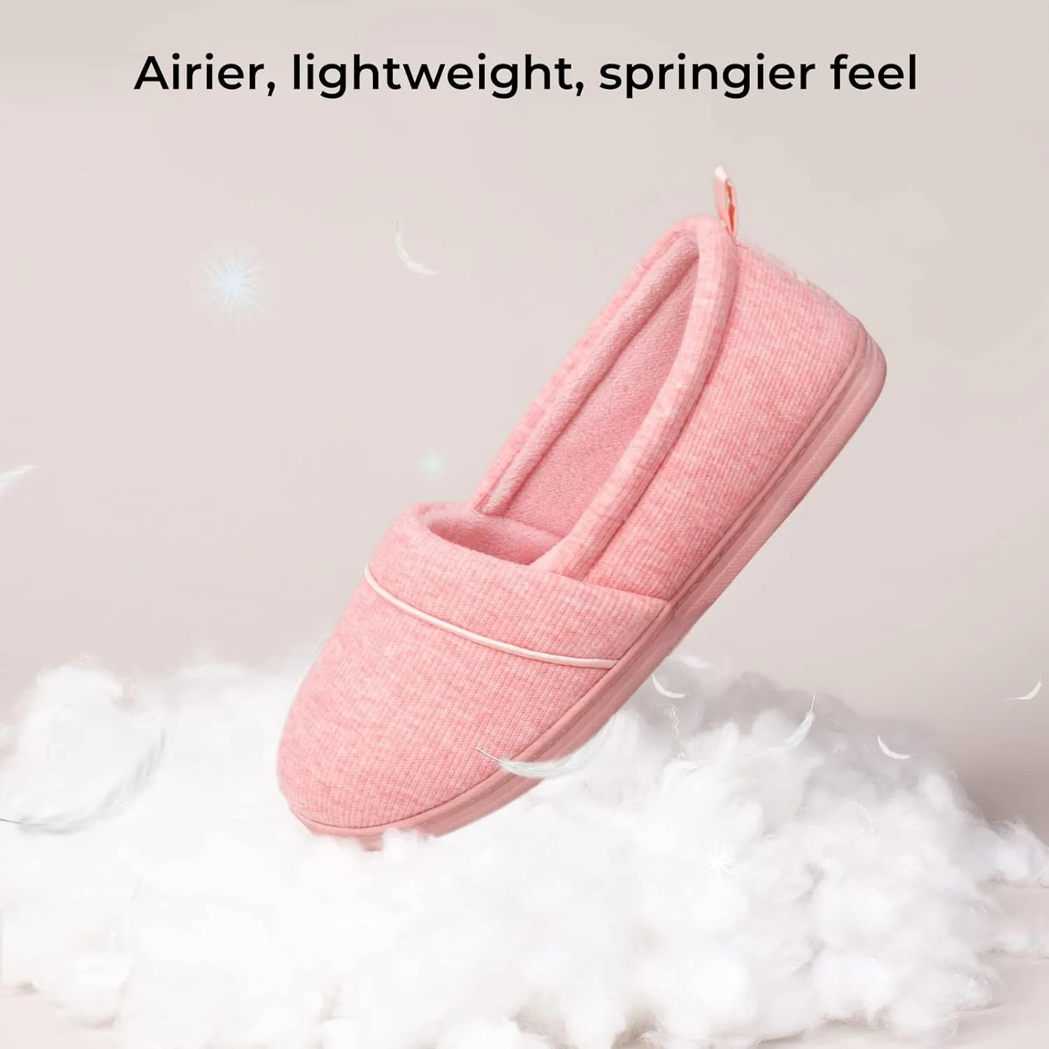 HomeTop Women's Comfy Loafer Slippers Lightweight Memory Foam Non-slip Indoor House Shoes