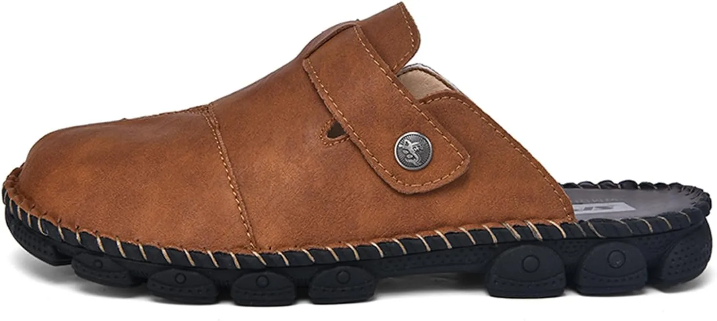 Honeystore Men's Non-Slip Flat Slide Sandals Slip-on Beach Shoes
