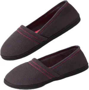 House Shoes for Women Comfy Memory Foam Loafer Slippers for Ladies Non-slip Sole for Comfort Ballet Flat with Closed Back Indoor and Outdoor for All Season Wear DarkGrey NavyBlue US6-US11