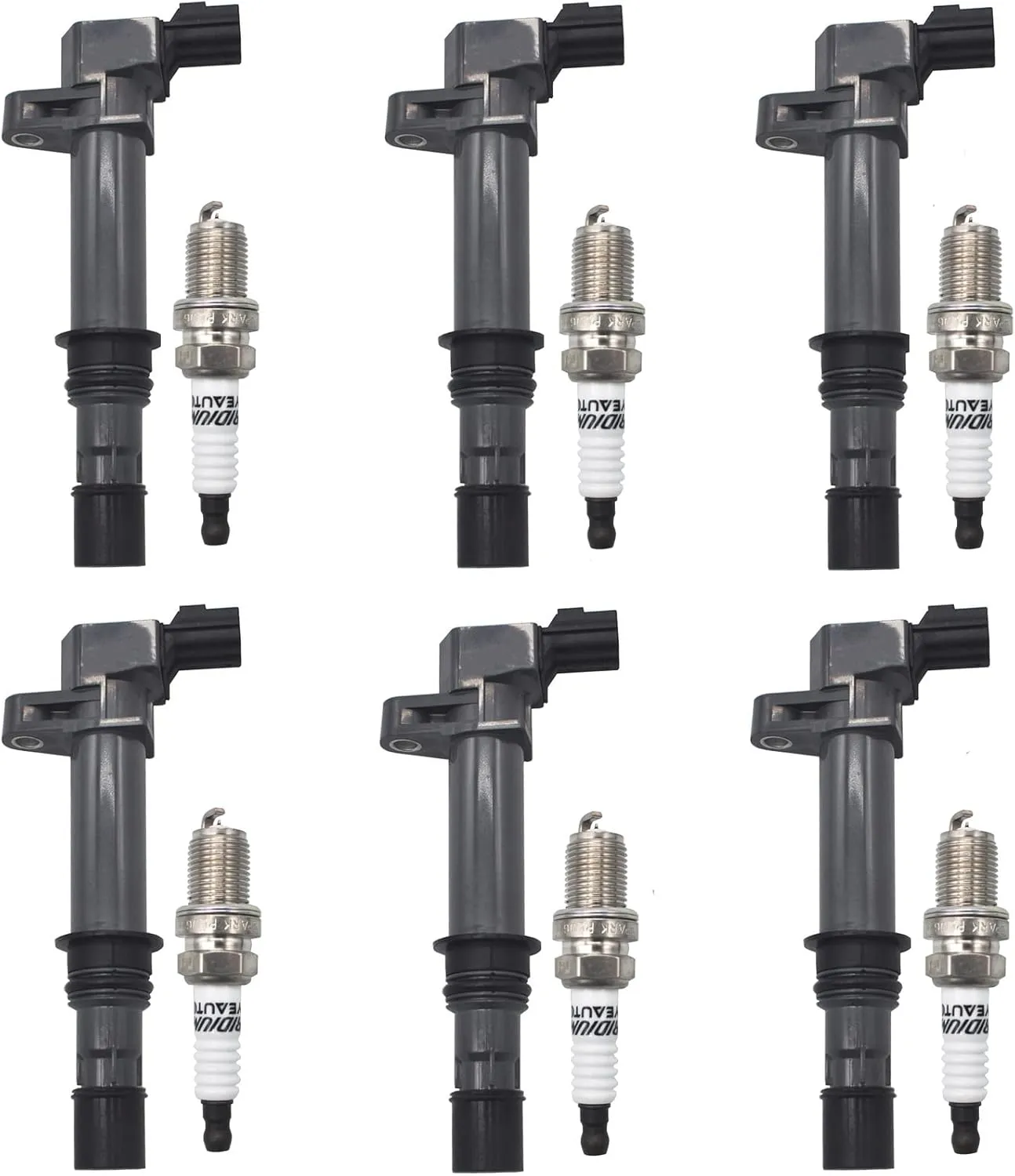 Ignition Coil Pack and Iridium Spark Plug UF270 Set of 6 Compatible with Dodge Jeep Mitsubishi Liberty Grand Cherokee Raider Commander Nitro Durango Dakota 3.7L V6