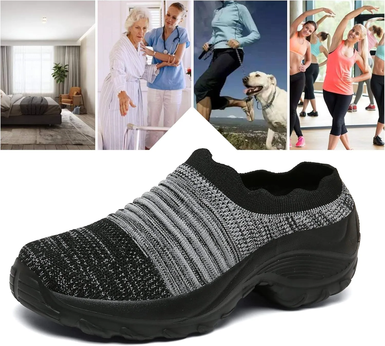 INMINPIN Women's Slip-on Mule Sneakers Lightweight Breathable Casual Shoes Platform Outdoor Clog Slippers