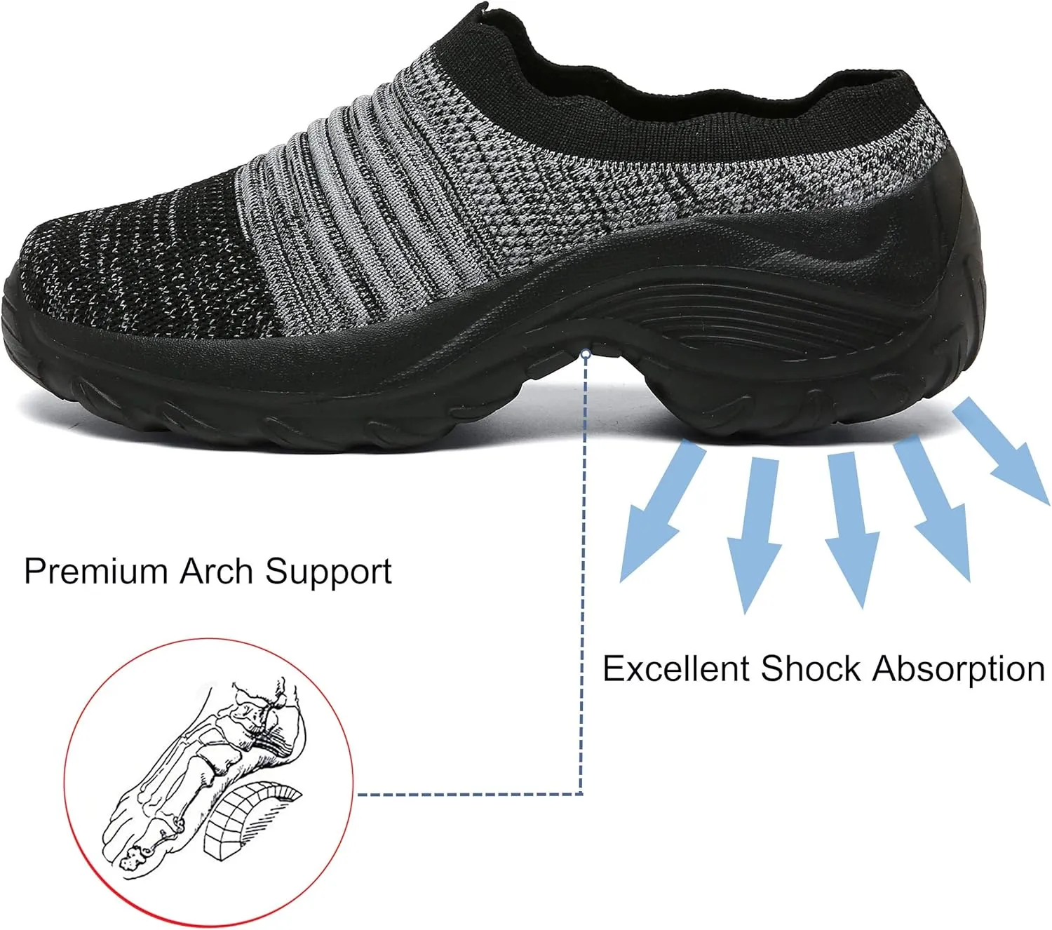 INMINPIN Women's Slip-on Mule Sneakers Lightweight Breathable Casual Shoes Platform Outdoor Clog Slippers