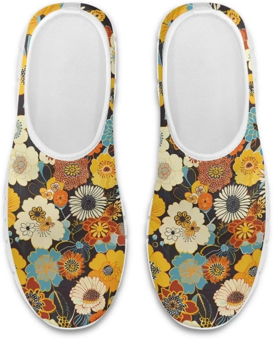 Jeiento Boho Blossom Womens Casual Loafer Slip On Lightweight Comfort Travel Walking Flats Shoes