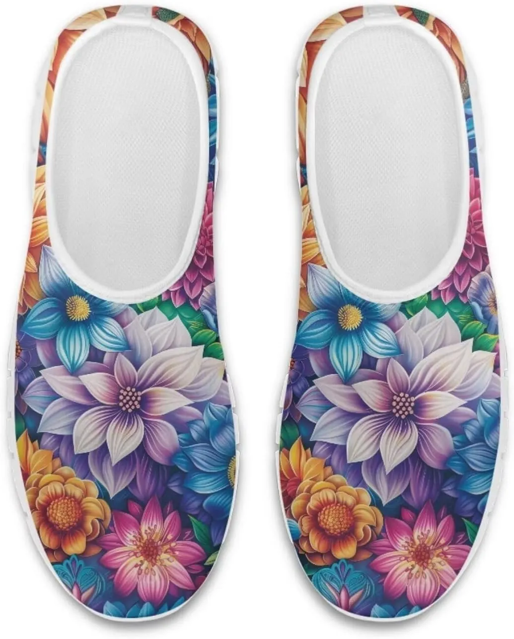 Jeiento Boho Blossom Womens Casual Loafer Slip On Lightweight Comfort Travel Walking Flats Shoes