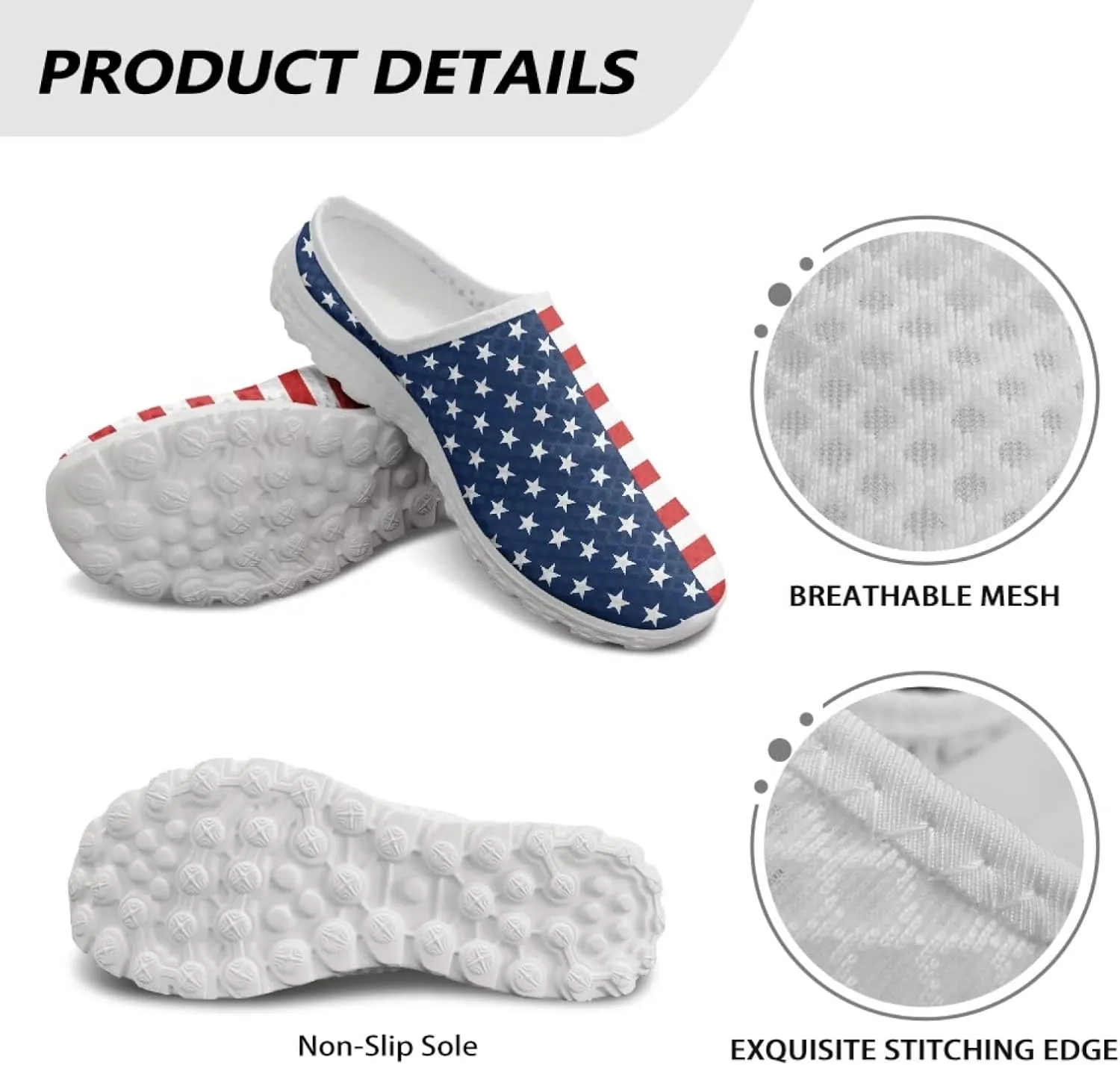 Jeiento Women Lightweight Slip On Mules Shoes Comfortable Anti Slip Loafers Open Back Breathable Slippers