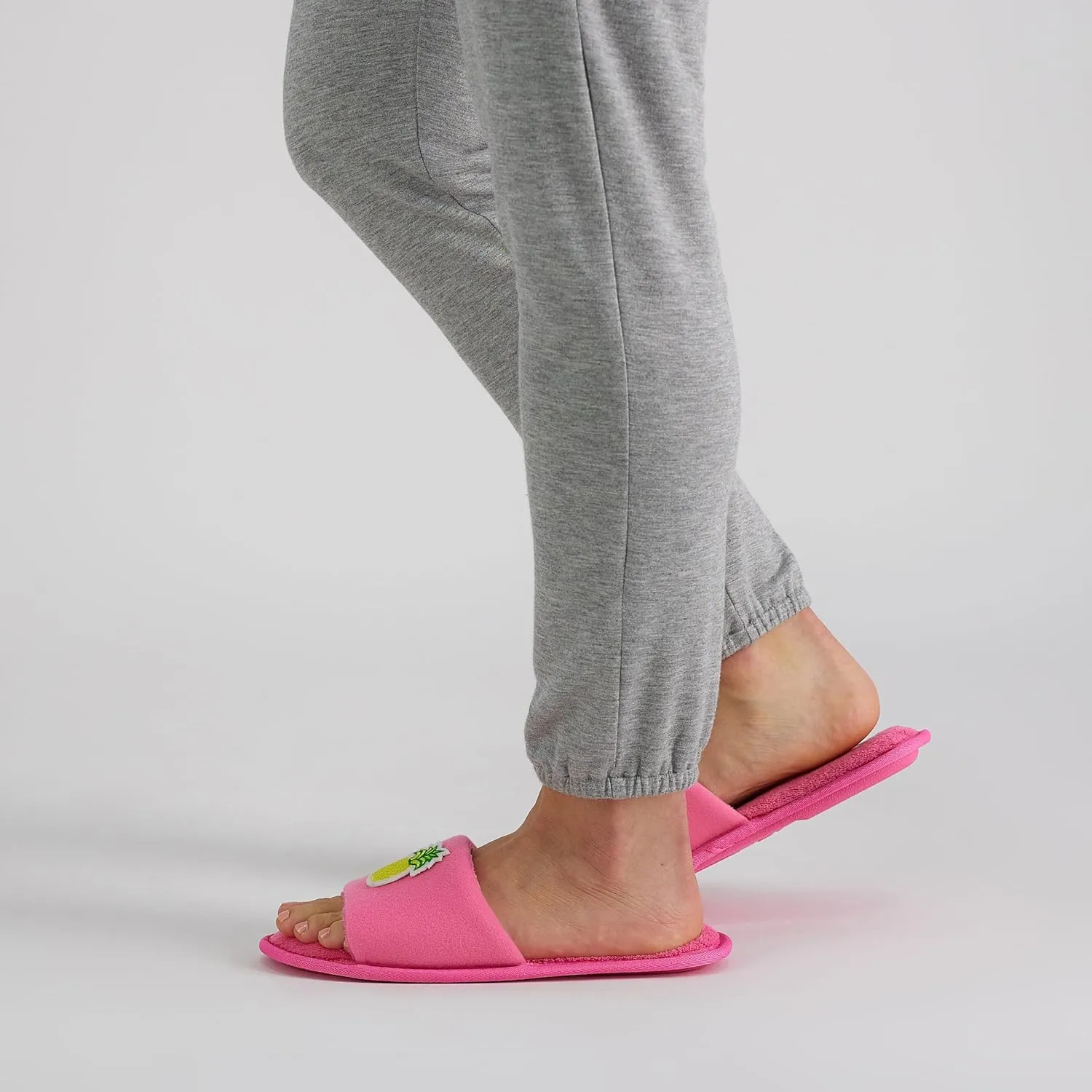 Jessica Simpson Women's Slide-on Open Toe Memory Foam Slippers with Removable Velcro Patches