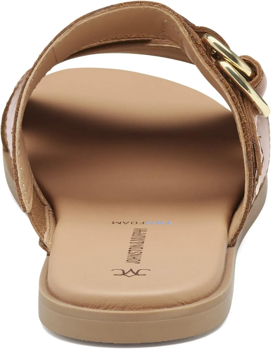 Johnston & Murphy Women’s Shayla Cross-Band Slides, Women’s Slip On Leather Shoes, Flat Sandals for Women