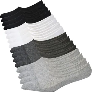 JORMATT Genuine Mens No Show Socks, Loafer Sneakers Low Cut Cotton Socks With Non Slip Grips