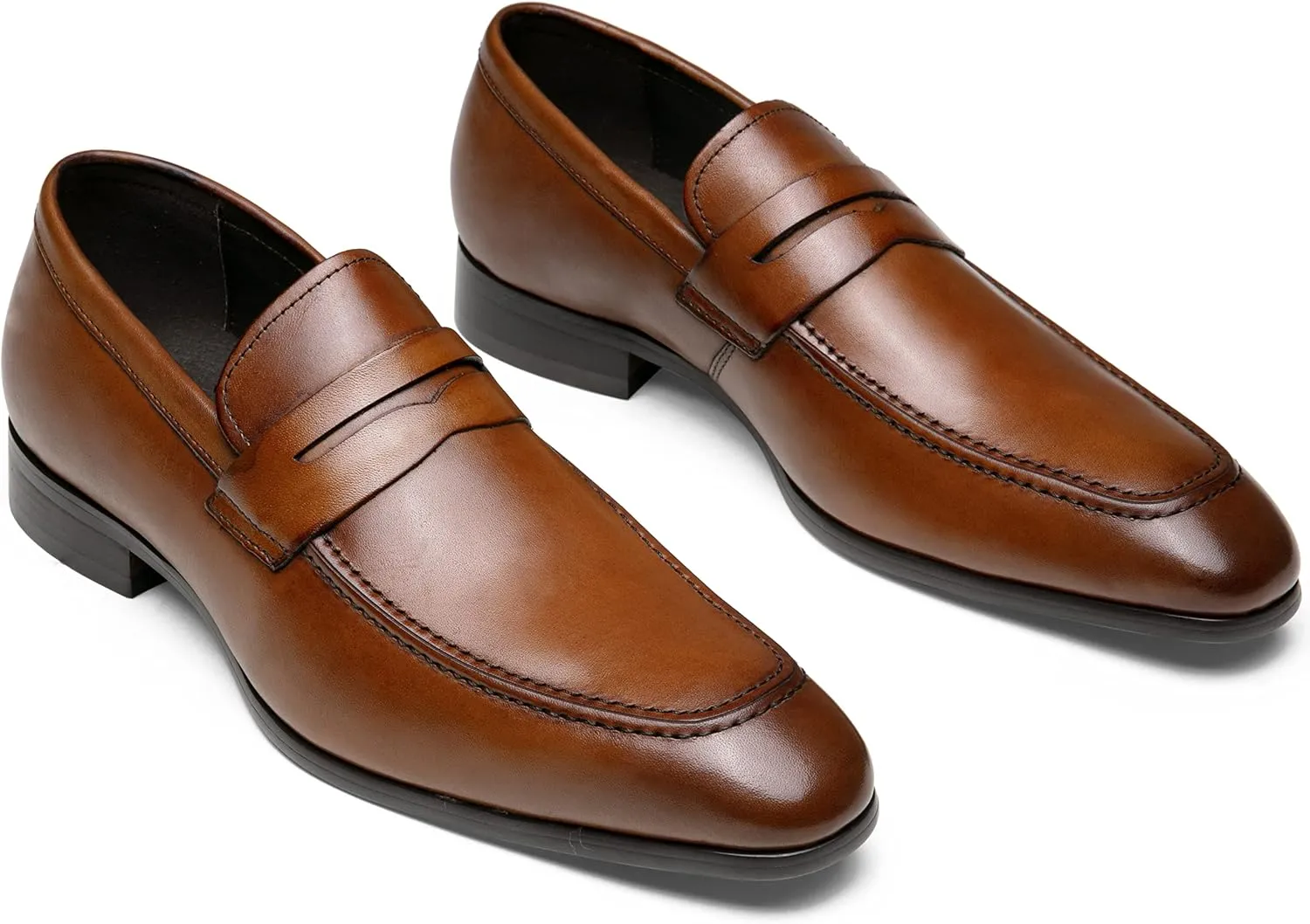 Jouesn Men's Dress Shoes Premium Leather Penny Loafers for Men Slip-On Formal Dress Loafers for Men