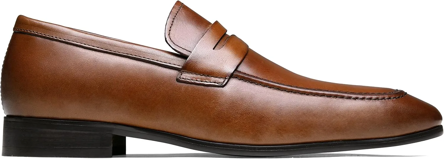 Jouesn Men's Dress Shoes Premium Leather Penny Loafers for Men Slip-On Formal Dress Loafers for Men