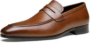 Jouesn Men's Dress Shoes Premium Leather Penny Loafers for Men Slip-On Formal Dress Loafers for Men
