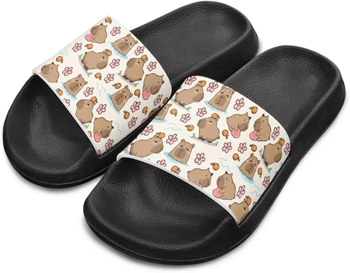 JoyLamoria Animal Print Sandals House Slides Children's Cozy Pillow Slippers Soft Cushioned Lightweight Summer Fashionable
