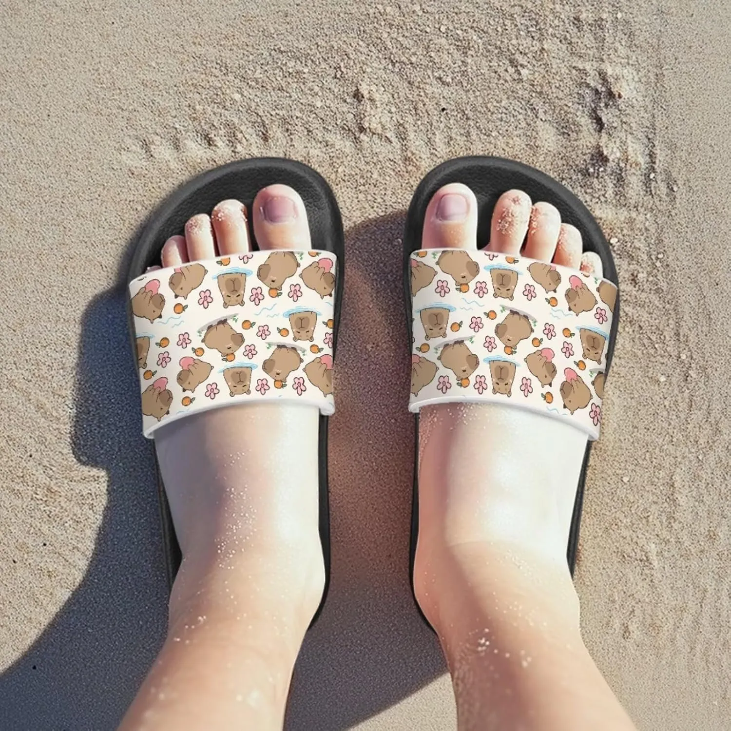 JoyLamoria Animal Print Sandals House Slides Children's Cozy Pillow Slippers Soft Cushioned Lightweight Summer Fashionable