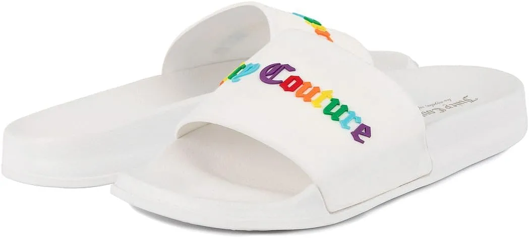 Juicy Couture Slide Sandals, Beach Flats for Women, Summer Shoes