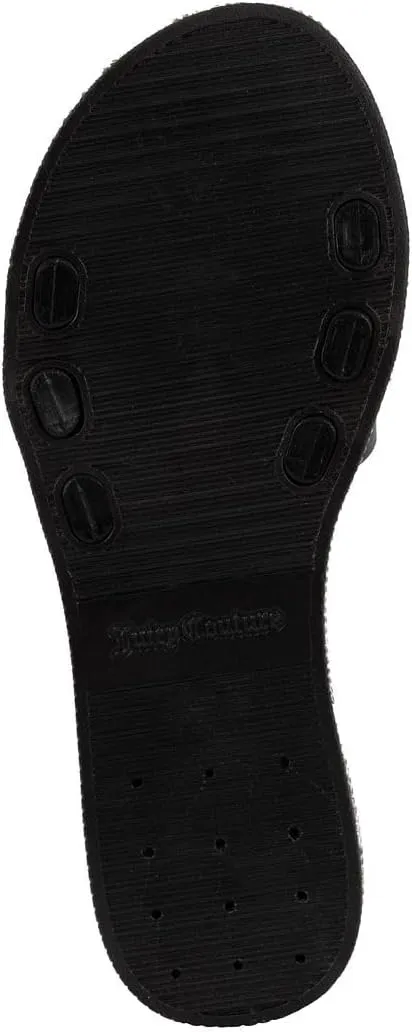 Juicy Couture Women's Slide Sandals - Glitter Bling Open Toe Sparkle Flats - Dressy Summer Casual Footwear